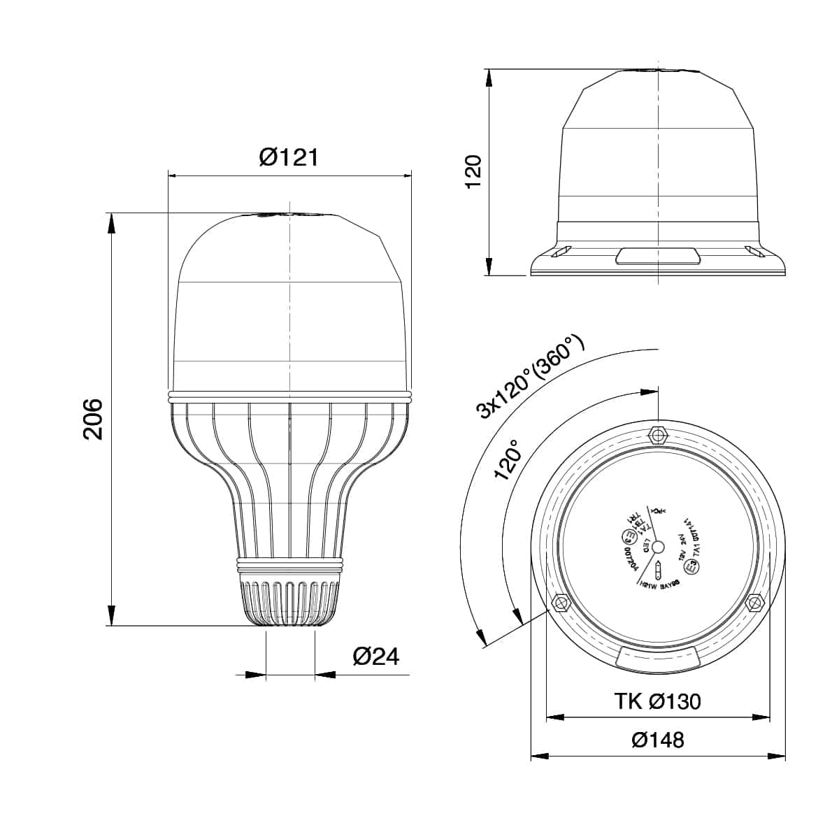 jokon-eurorot-flex-blitzleuchte-led-ece-r65-orange image 2