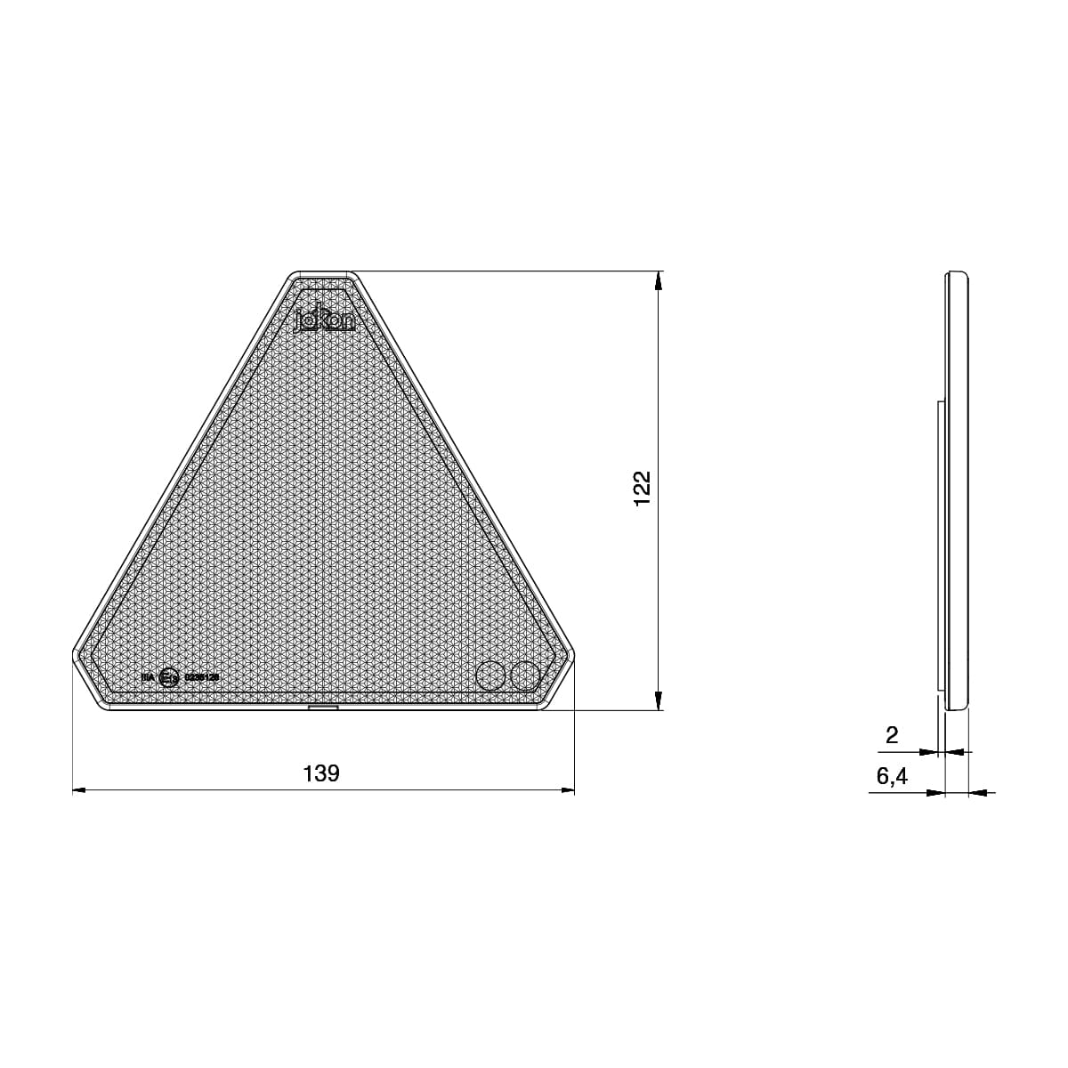jokon-dr-107-dreieck-r-ckstrahler-mit-arretierzapfen image 2